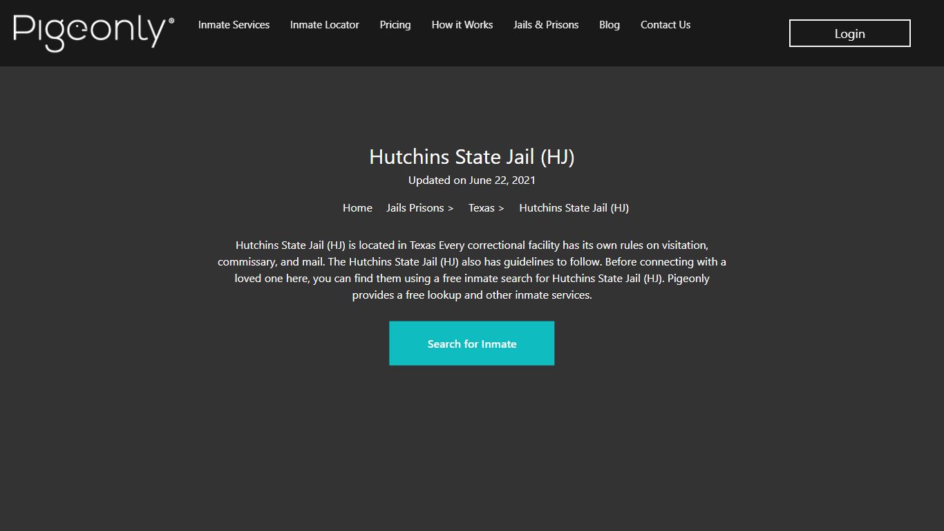 Hutchins State Jail (HJ) Inmate Search | Texas